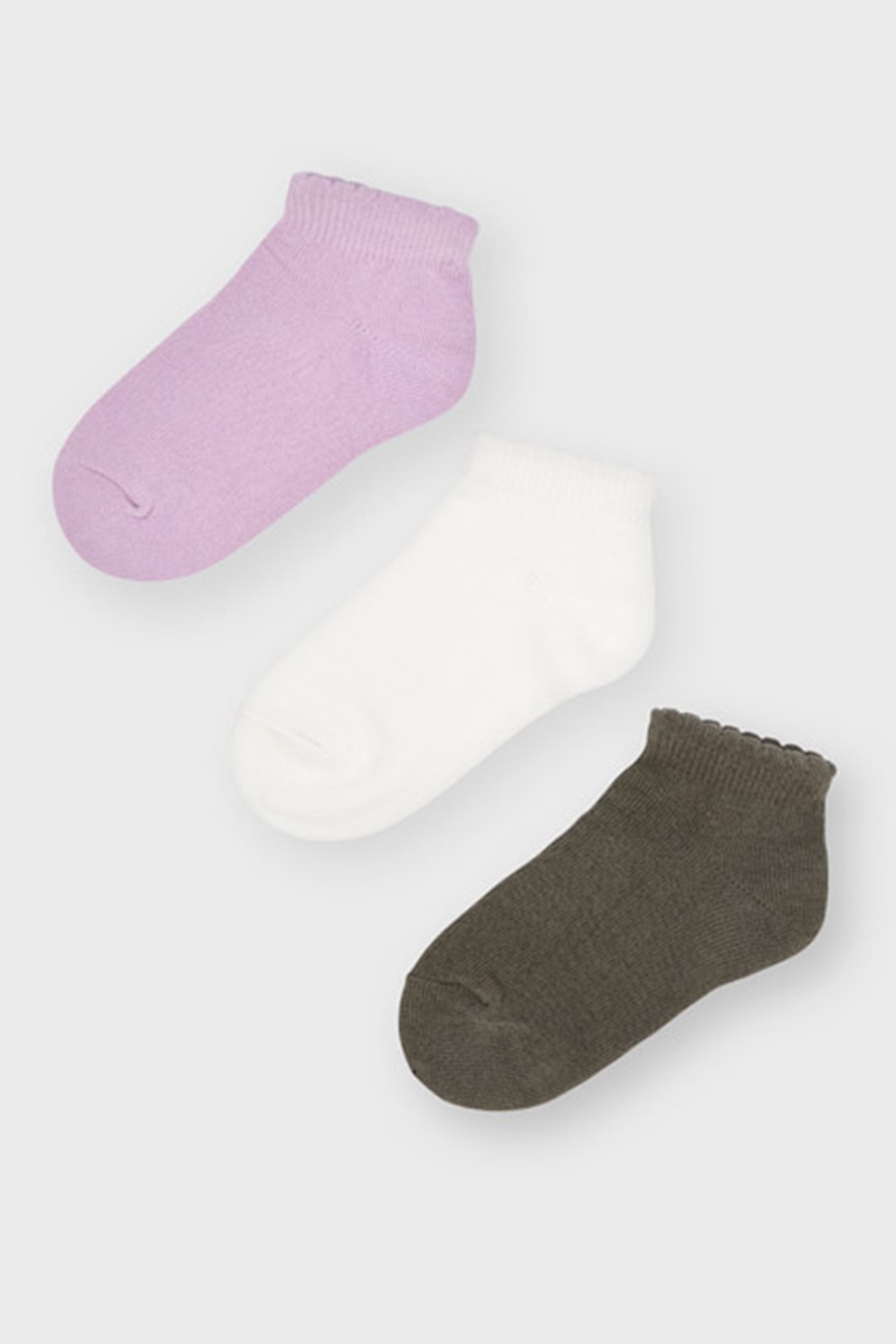 Mayoral, Set de sosete scurte - 3 perechi, Lila/Alb