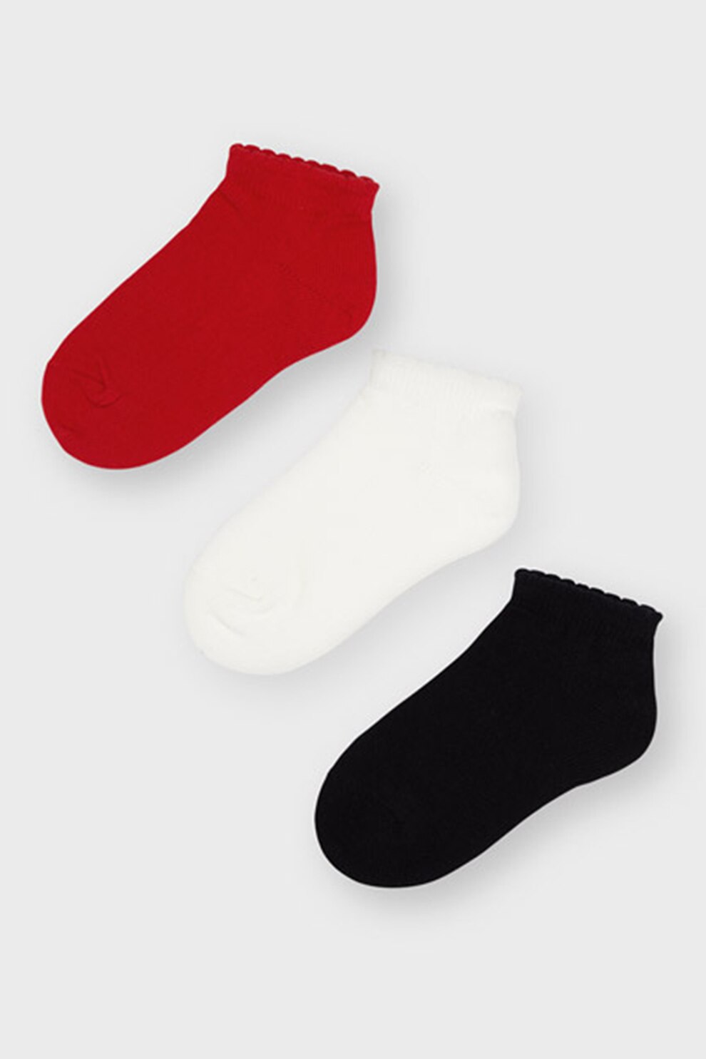 Mayoral, Set de sosete scurte - 3 perechi, Rosu/Alb