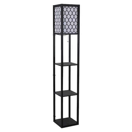 Lampadar dreptunghiular Homcom, 40W, 26x26x160 cm, Negru/Alb