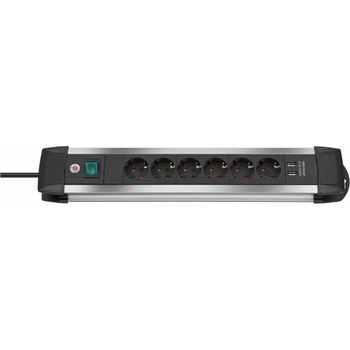 Priza multipla Premium Aluminiu, 6P 3m 2 x USB Priza multipla Premium Aluminiu, 6P 3m 2 x USB