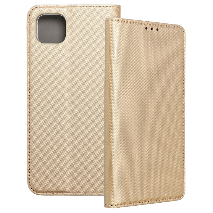 Realme C11 2021 / C20 kompatibilis telefontok, könyvtok, mágneszáras, bankkártyatartós, arany