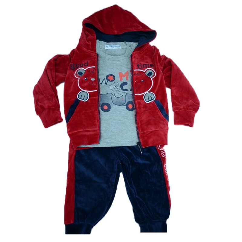 Compleu 3 piese pentru bebelusi Happy House WB-2656R-1, Multicolor 22664