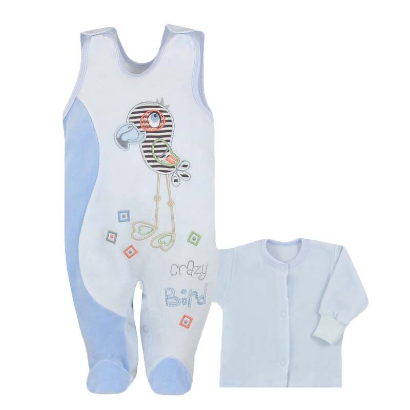 Compleu 2 piese salopeta si bluza bebelusi Koala 2628-AL, Albastru 80 cm