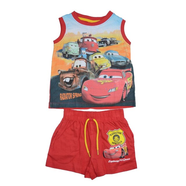 Compleu vara din 2 piese baieti Sun City Cars EP1129, Multicolor 128 cm