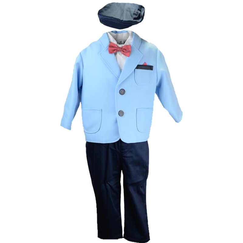 Costum elegant 5 piese pentru baieti Mini Junior CEB-66, Albastru 86 CM Standard
