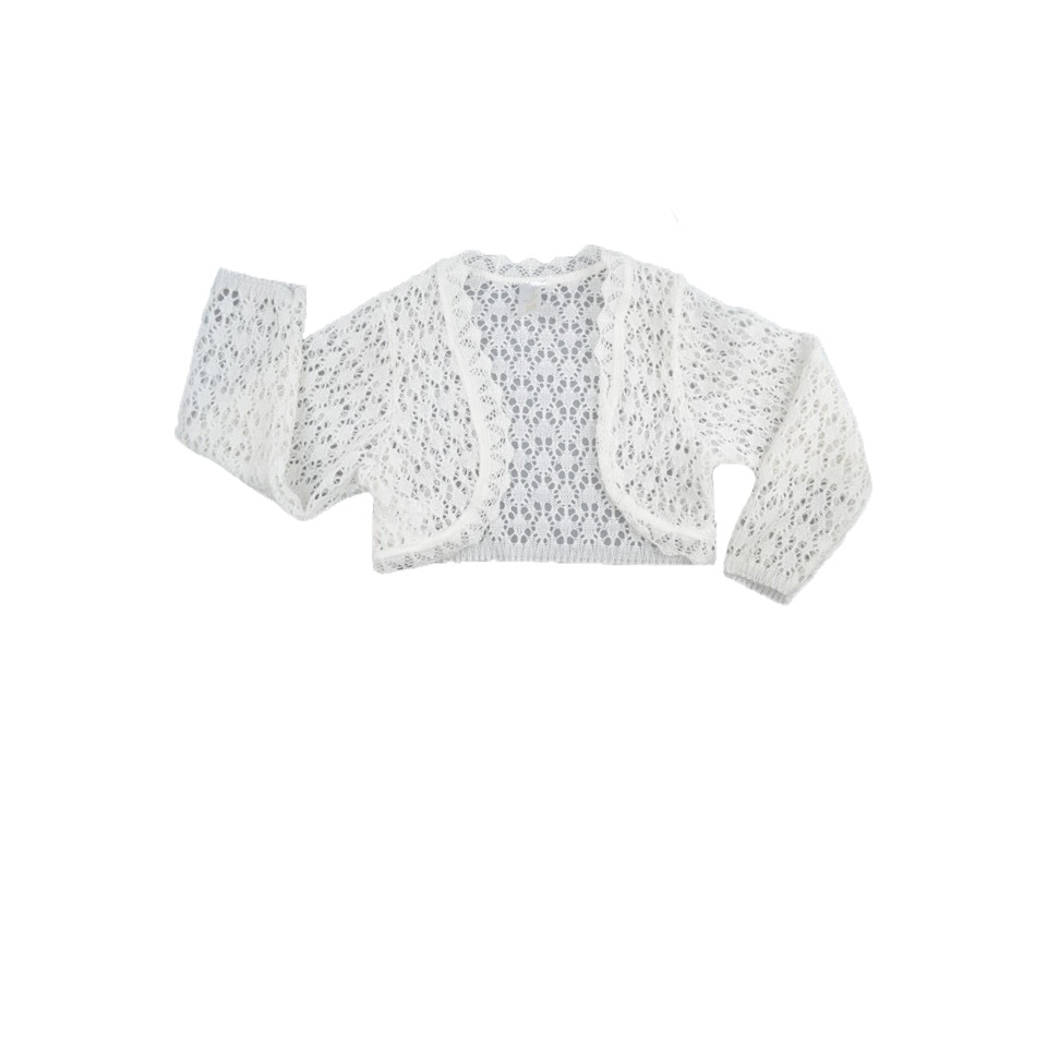 Bolero elegant pentru fete SZAFA KRASNALI BTE75-A3, Alb 98 CM Standard