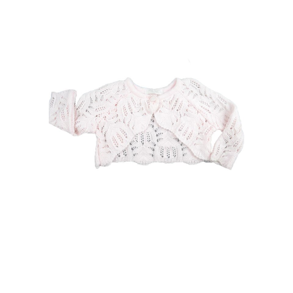 Bolero maneca lunga pentru fete Christopher Baby Club BFN-R3, Roz 74 cm