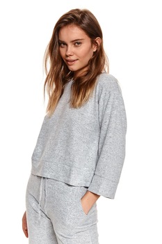 Top Secret, Bluza sport cu maneci 3/4, Gri deschis, XL Top Secret, Bluza sport cu maneci 3/4, Gri deschis, XL