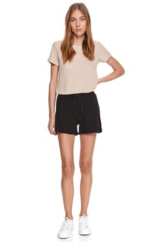 Top Secret, Pantaloni scurti texturati cu talie elastica, Negru Top Secret, Pantaloni scurti texturati cu talie elastica, Negru