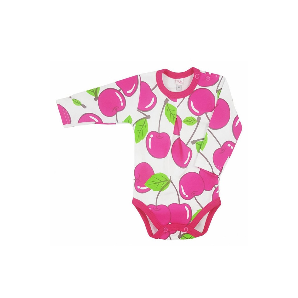 Body cu maneca lunga pentru fetite KOALA Wisienka 05-563R, Roz 68 cm