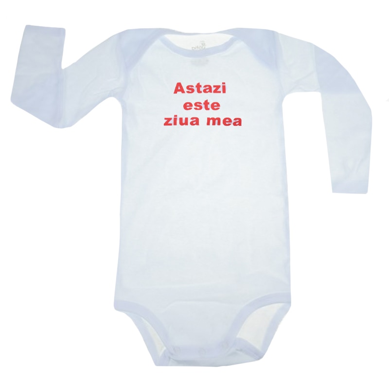 Body cu maneca lunga pentru copii Pifou Model 6 ML6-A7, Alb 104 CM