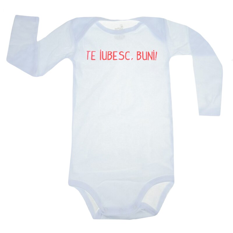 Body cu maneca lunga pentru copii Pifou Model 6 ML6-A11, Alb 104 CM