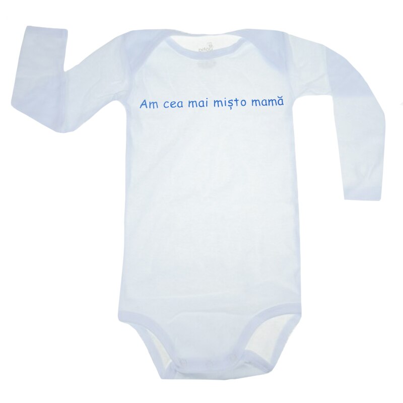 Body cu maneca lunga pentru baieti Pifou Model 6 ML6-A13, Alb 104 CM