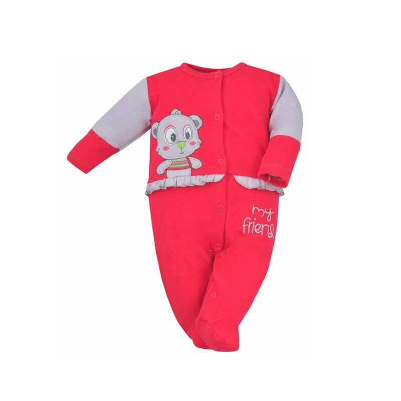 Salopeta cu maneca lunga pentru fete Koala Puszek 2837, Coral 68 cm