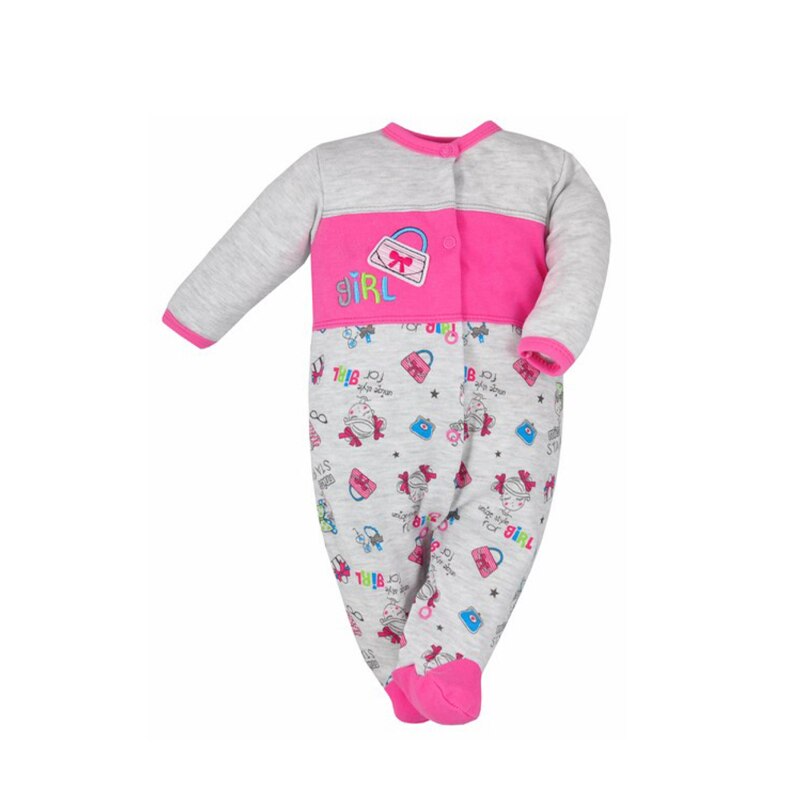 Salopeta cu maneca lunga pentru fete Koala Literki 2849R, Gri 80 cm
