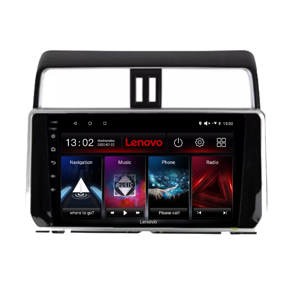 Navigatie dedicata Toyota Prado J150 2018- Edotec, cu Android, Radio, Bluetooth, Internet, procesor Octa Core, 4G, memorie 4GB si 64GB