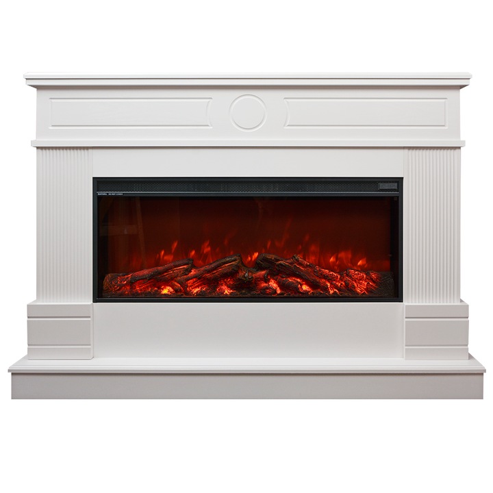 Semineu electric, Masomi, Arlington 35 & Tasmania-35' 1600 W, lemn alb, 131*94*30 cm