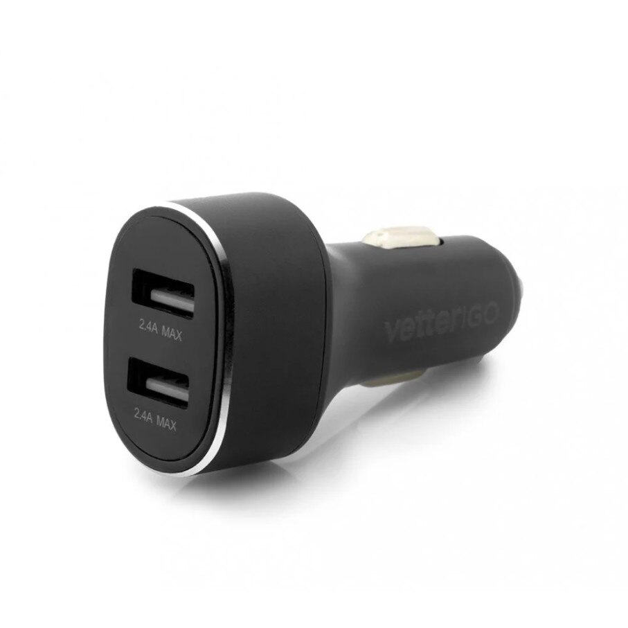 Incarcator auto Vetter GO, Fast Car Charger, 2.4A, 2 x USB, Negru