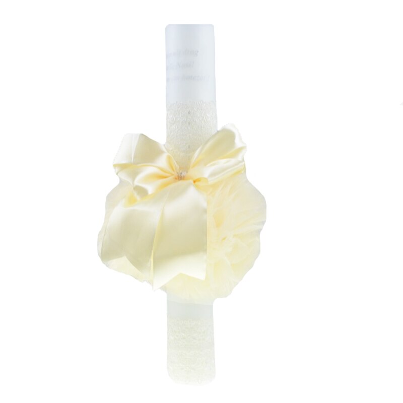 Lumanare pentru botez 40 x 7 cm Mini Junior LPB-14, Crem 11 ani