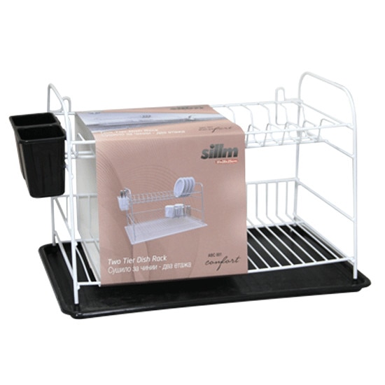 Scurgator farfurii si tacamuri RAKI alb,negru 35cm