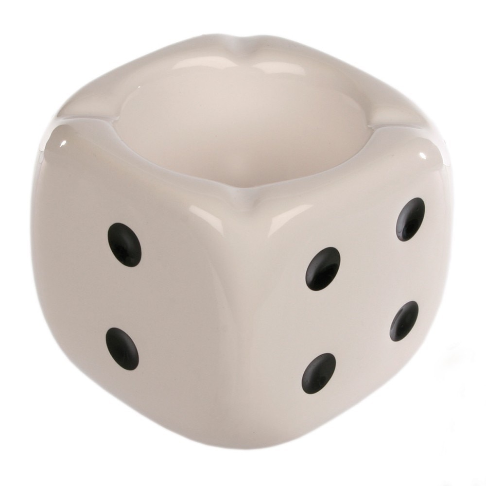 Scrumiera ceramica in forma de zar, alb/negru, 1 buc