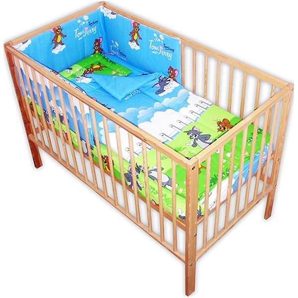 Lenjerie patut Hubners Pisica si Soricel 4 piese albastru, Hubners