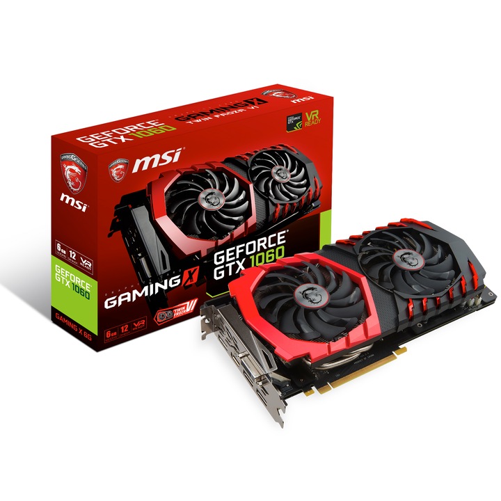 Placa video MSI GeForce® GTX 1060 GAMING X 6G, 6GB GDDR5, 192-bit