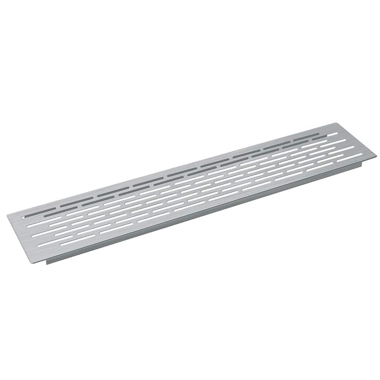 Grila ventilare din aluminiu, finisaj inox, 80x484 mm