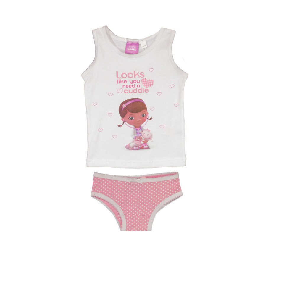 Set maiou si chilot pentru fete Disney Doctorita Plusica DIS DOC 52 32 012, Multicolor 5 ani