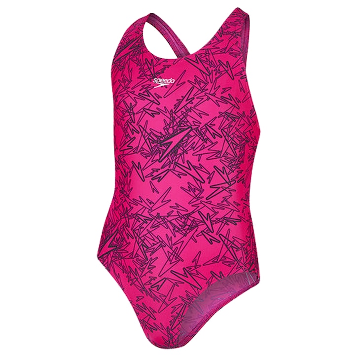Costum de baie pentru fete Speedo Boom Allover Splashback roz, 24
