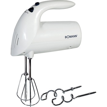Mixer de mana Bomann, HM 350 CB, 5 trepte viteza, 2 accesorii incluse, viteza reglabila, usor de spalat, accesorii de inox, alb Mixer de mana Bomann, HM 350 CB, 5 trepte viteza, 2 accesorii incluse, viteza reglabila, usor de spalat, accesorii de inox, alb