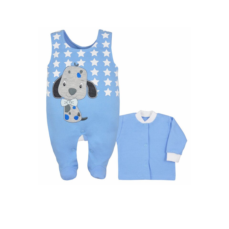 Compleu 2 piese salopeta si bluza pentru baieti Koala Piesio 05-346A1, Albastru 68 cm