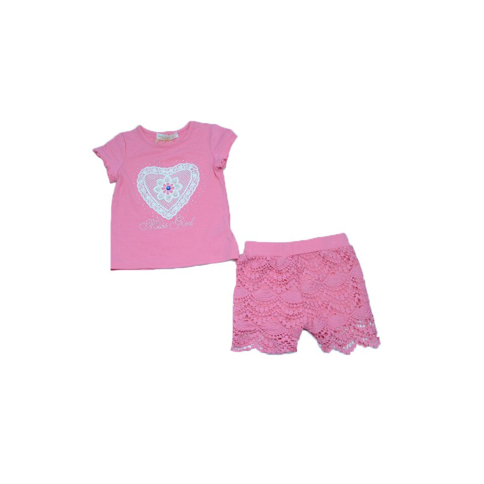 Compleu 2 piese de vara fete Happy House SS-0861-104, Fucsia 104 CM