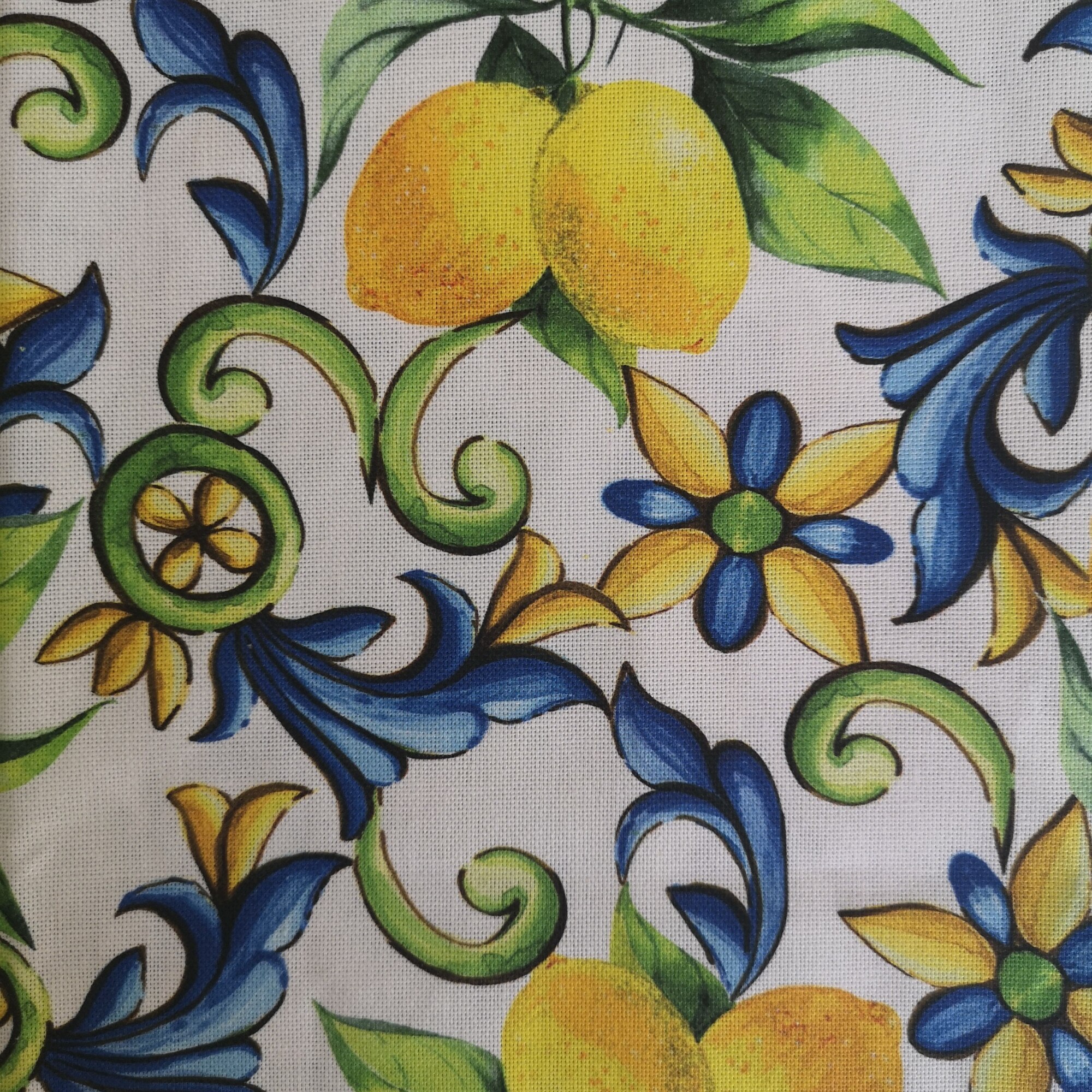 Material textil bumbac, pentru draperii Sorrento, alb-galben, latime 280 cm