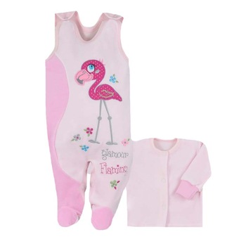 Compleu 2 piese salopeta si bluza bebelusi Koala Ptaszki 2627-R, Roz 74 cm Compleu 2 piese salopeta si bluza bebelusi Koala Ptaszki 2627-R, Roz 74 cm