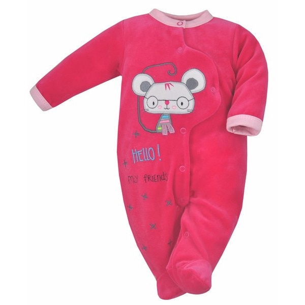 Salopeta cu maneca lunga pentru fete Koala Hello 04-851F, Fucsia 80 cm