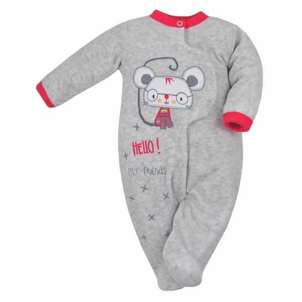 Salopeta cu maneca lunga pentru fete Koala Hello 04-851G1, Gri 80 cm