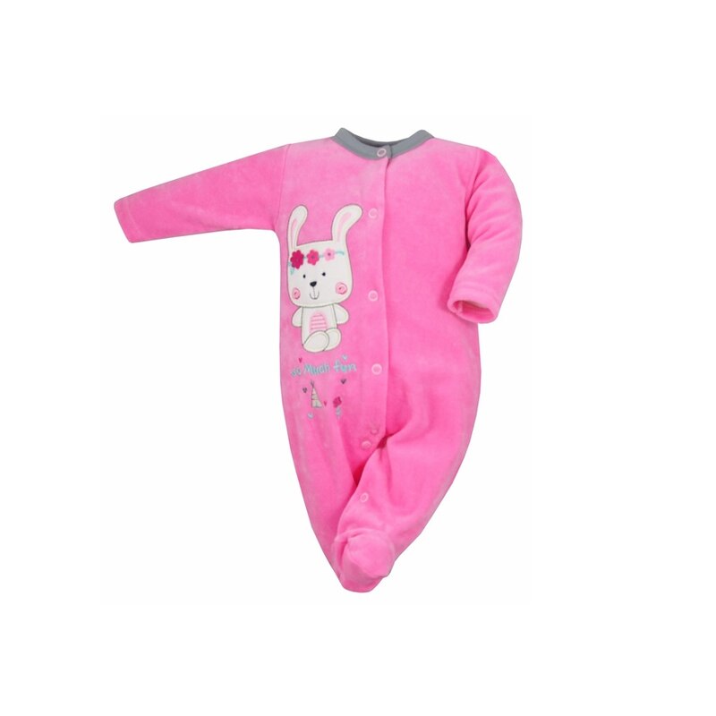 Salopeta cu maneca lunga pentru fete Koala Tipi 3487-F-80, Fucsia 80 CM