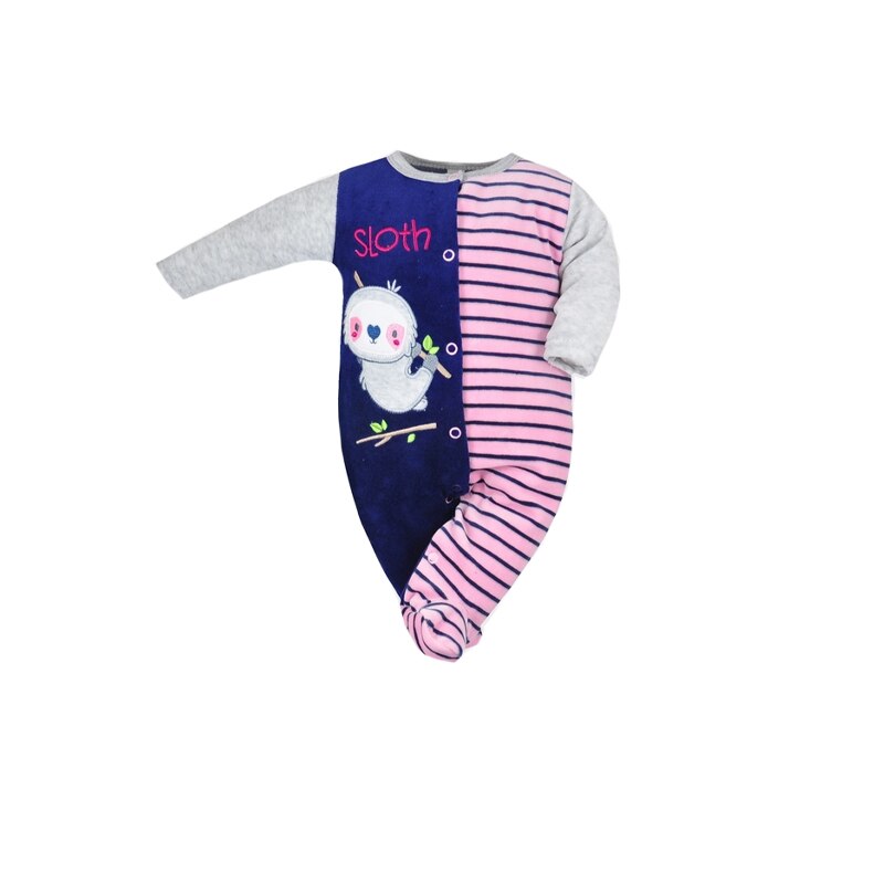Salopeta cu maneca lunga pentru fete Koala Rowerku 3768-R, Multicolor 68 cm