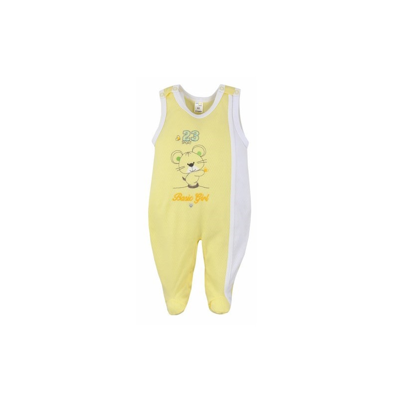Salopeta fara maneci pentru bebelusi Koala Maly Sportowiek B01-048G, Galben 68 cm