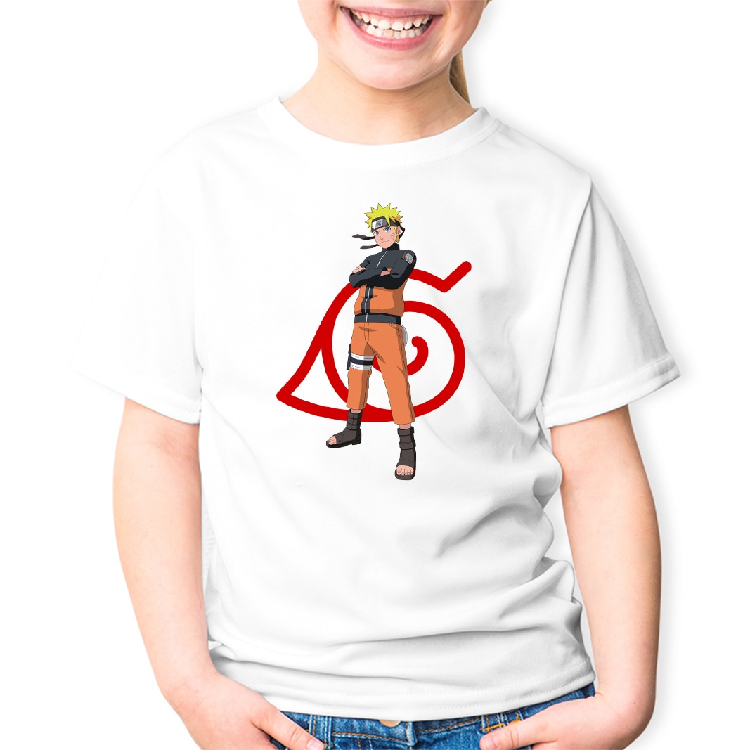 Tricou copii Naruto Boruto Shippuden Ninja Anime Manga, Alb