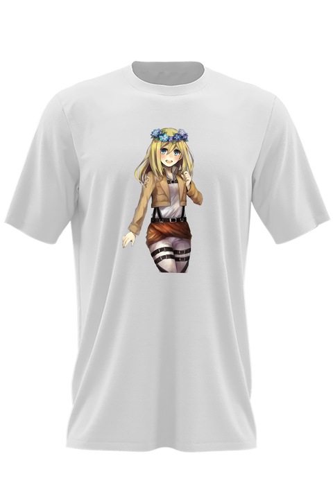 Férfi Póló Attack on Titan Historia Reiss AOT Anime Manga, Fehér