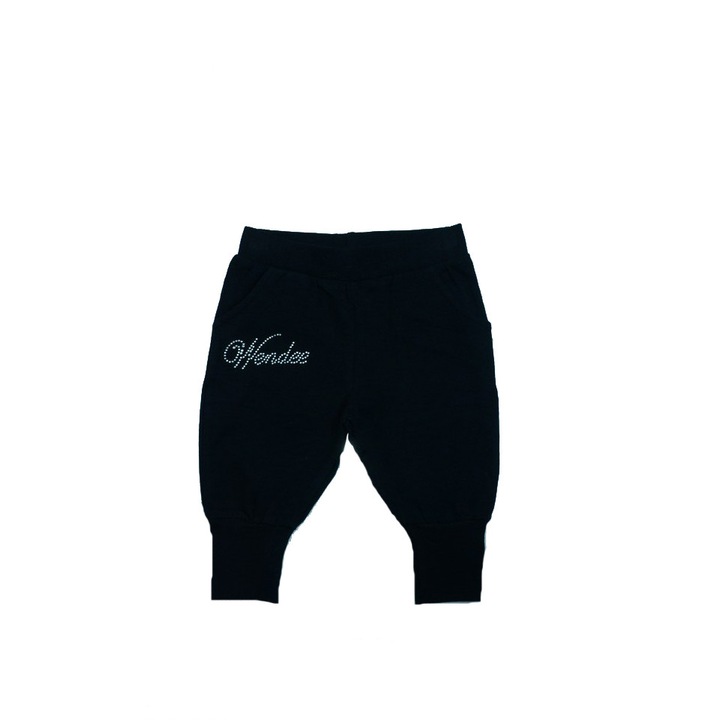 Pantaloni sport pentru fete 3/4 Wendee DY56109-2N-116, Negru 75248