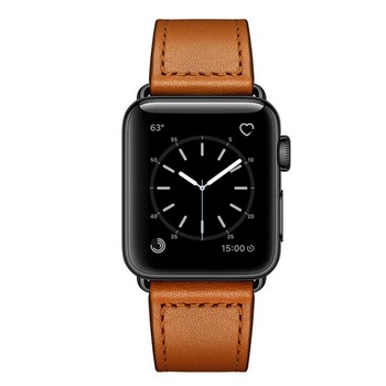 Curea piele naturala, pentru Apple Watch 7/6/5/4/3/2/1, Compatibil pentru toate apple watch cu Display 38 mm, culoare Maro Curea piele naturala, pentru Apple Watch 7/6/5/4/3/2/1, Compatibil pentru toate apple watch cu Display 38 mm, culoare Maro