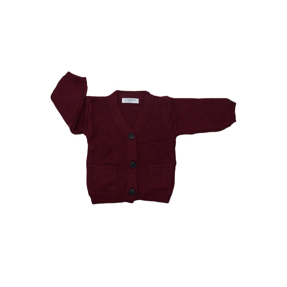Cardigan cu maneca lunga pentru baieti Vitamins JRSV4-VI, Bordo 16274
