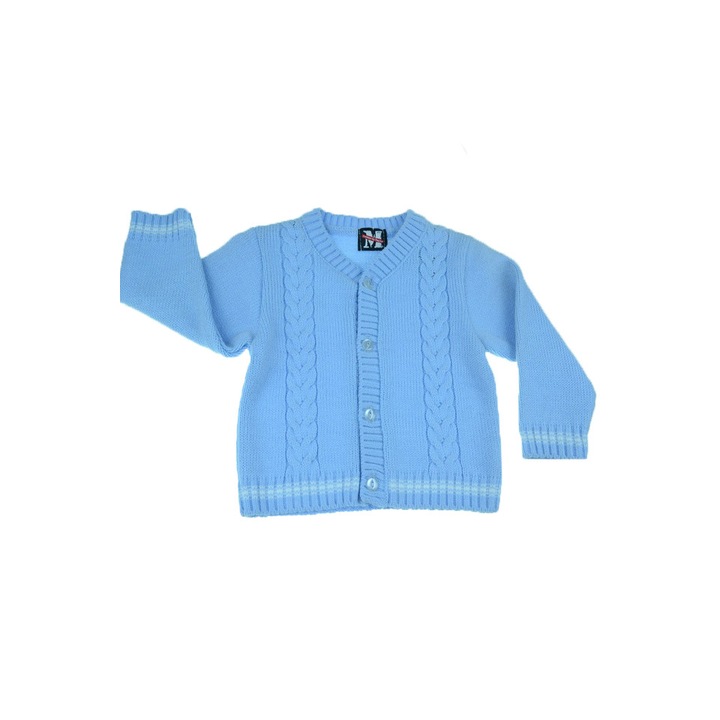 Cardigan cu maneca lunga pentru baieti Marika CFM3-80-cm, Albastru 80 CM