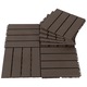 Настилка за градината Outsunny, Неплъзгащи се, 30x30x2 см, Кафяв