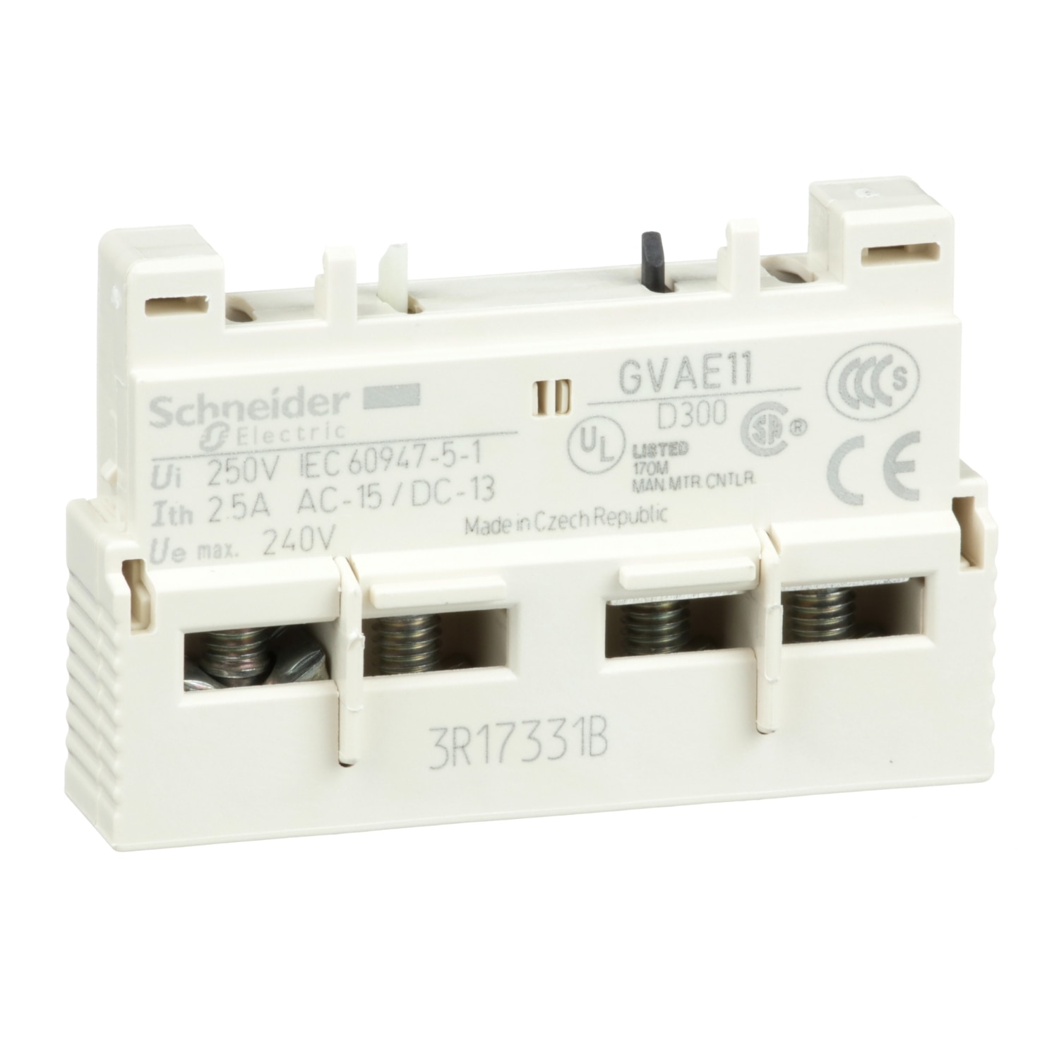 Contact Auxiliar frontal, 1NO + 1NC, GVAE11, Tesys GV2 & GV3, Schneider Electric