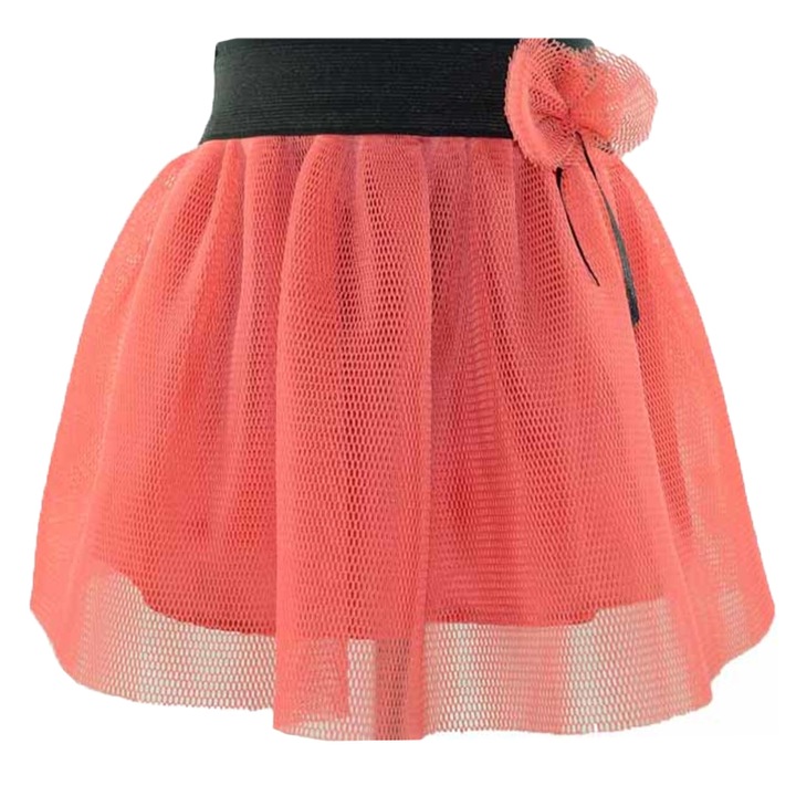 Fusta eleganta pentru fete Sara Line SL9C-146-cm, Coral 3820