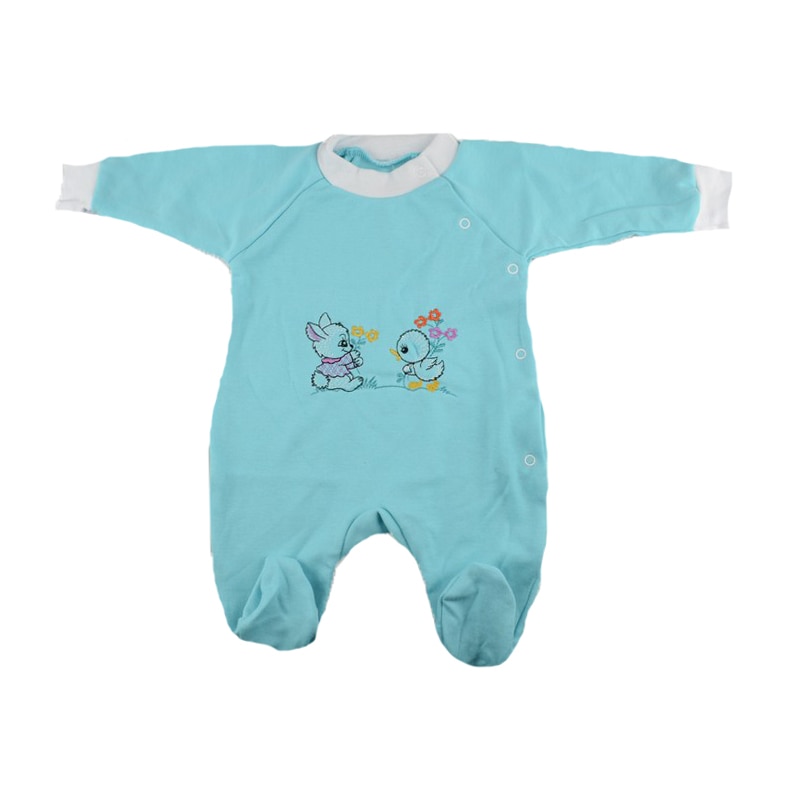 Salopeta cu maneca lunga pentru baieti Pifou Model 16 M16-T-50, Turcoaz 50 CM